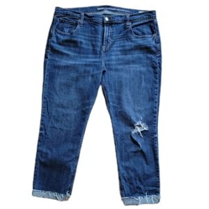Old Navy Boyfriend Straight Distressed Cropped Jeans Size 16